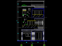 nhà phố 3 tầng,bản vẽ cad nhà phố 3 tầng,Nhà Phố 3 tầng 7.4x17.2m