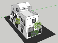 Bản vẽ nhà phố 3 tầng đầy đủ kiến trúc, kết cấu, 3d sketchup, dự toán