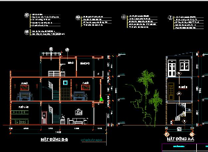 Bản vẽ nhà phố 3 tầng kích thước 4x14m ( gồm: KT+KC+HSCP)