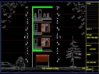 nhà phố 4 tầng 5x15m,Bản vẽ nhà phố 4 tầng 5x15m,Nhà phố 5x15m,5x15m,file cad nhà phố 5x15m