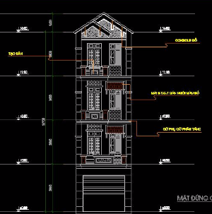 Bản vẽ nhà phố 4 tầng có thể ứng dụng cho nhà ở dân dụng