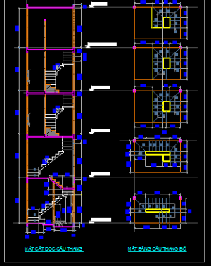 Bản vẽ nhà phố đẹp 3.5 x 7.6m với kiến trúc 5 tầng