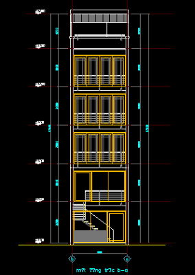 Bản vẽ nhà phố kích thước 4,3x11,58m