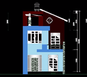 Bản vẽ nhà phố kích thước 7mx12m - Hướng Đông bắc