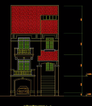 kiến trúc nhà 3 tầng,nhà kích thước 7 x 17m,nhà phố 3 tầng,bản vẽ nhà phố 3 tầng