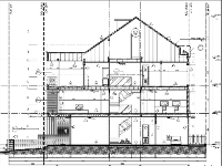 Bản vẽ nhà phố mái thái 2 tầng 6.5x225m