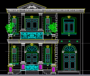 Bản vẽ nhà phố rộng 10m file autocad  