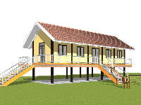Bản vẽ nhà Rông Tây Nguyên 8x17m
