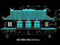 Bản vẽ nhà thờ 5 gian kích thước 6x15m (full kiến trúc, KC, Điện)