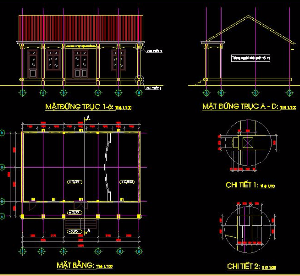 Bản vẽ nhà văn hóa thôn tân lập xã đan phượng - lâm hà - lâm đồng