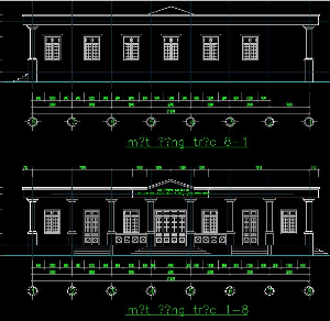 Bản vẽ nhà văn hoá xã kích thước 9,6x21m (kiến trúc+kết cấu)