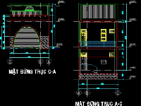 Bản vẽ,Bản vẽ nhà trệt,nhà ở tầng trệt,đường cao hơn mặt nền nhà
