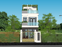 Bản vẽ (pdf + autocad + sketchup) nhà phố 3 tầng 5x20m