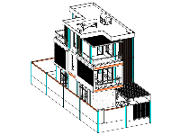 Bản vẽ Revit Biệt thự 3 tầng diện tích xây dựng 8x11.7m DT đất 8x20m