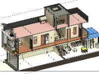 Bản vẽ revit nhà phố 2 tầng 5x20m