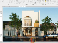 Bản vẽ Revit Nhà phố 2 tầng 6.74x19.3m (KT, KC)