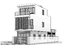 Bản vẽ revit nhà phố 3 tầng 5x20m