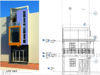 Bản vẽ revit nhà phố 3 tầng diện tích 4x10m