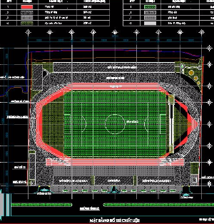 Bản vẽ Sân Vận Động Ba Vì. Hạng mục: sân đường và tổng mặt bằng