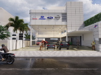 Bản vẽ Showroom Ôtô Sketchup + Render Enscape 2.5