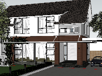 biệt thự đẹp 2,Bản vẻ sketchup,biệt thự đẹp,kiến trúc biệt thự,kiến trúc nhà ở