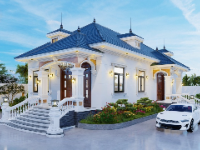 Bản vẽ thi công Biệt thự 1 tầng mái nhật 9x20m tân cổ điển