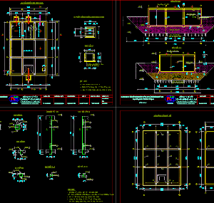 Bản vẽ kiến trúc bể nước,bể nước 7000m3,file cad bể nước