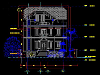 biệt thự 3 tầng,Bản vẽ thiết kế biệt thự,biệt thự 3 tầng kiểu Pháp,biệt thự kích thước 9.7m x 9.7m,biệt thự 3 tầng kiểu Pháp kích thước 9.7m x 9.7m,biệt thự kiểu Pháp
