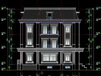 Biệt thự tân cổ điển,bản vẽ biệt thự 4 tầng,Bản vẽ thiết kế biệt thự,biệt thự 3 tầng