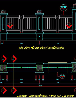 Bản vẽ thiết kế các mẫu cổng Hàng rào đẹp, đủ kích thước,cho dân chuyên dụng mẫu 1