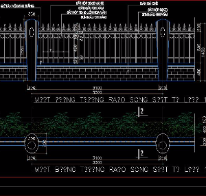 Bản vẽ thiết kế các mẫu cổng Hàng rào đẹp, đủ kích thước,cho dân chuyên dụng mẫu 10