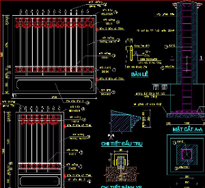 Bản vẽ thiết kế các mẫu cổng Hàng rào đẹp, đủ kích thước,cho dân chuyên dụng mẫu 12