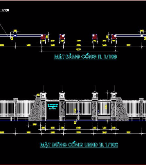 Bản vẽ thiết kế các mẫu cổng Hàng rào đẹp, đủ kích thước,cho dân chuyên dụng mẫu 14