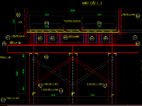 Bản vẽ thiết kế cầu tạm bằng thép B=3,5m 3 nhịp dài 25m
