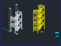 Bản vẽ thiết kế cầu thang thoát hiểm 3.7x6m(kết cấu+mặt bằng+mặt cắt)