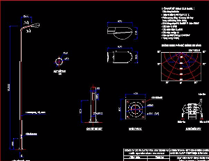 Bản vẽ thiết kế đầy đủ cột điện chiếu sáng 