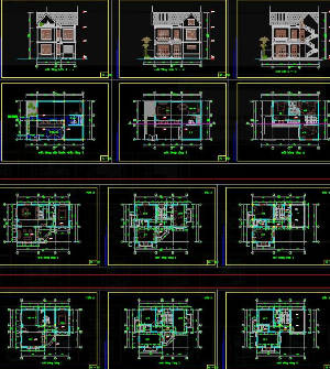 Bản vẽ thiết kế hạng mục Kiến trúc một biệt thự đẹp