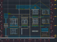 kiến trúc biệt thự,Bản vẽ kiến trúc biệt thự,nhà biệt thự,biệt thự 3 tầng 7x15.1m,bản vẽ biệt thự 3 tầng