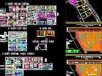 Bản vẻ thiết kế kiến trúc trường cao đăng, trường dạy nghề KT (180mx200m)
