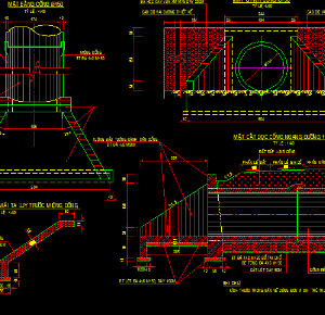 Bản vẽ thiết kế mẫu đầu thân cống tròn 1 x d150 cm đầy đủ hình ảnh chi tiết