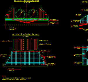 Bản vẽ thiết kế mẫu đầu thân cống tròn khẩu độ 2 x d100 cm