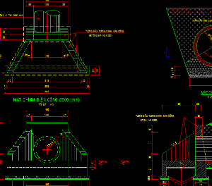 Bản vẽ thiết kế mẫu đầu thân cống tròn khẩu độ d100 cm