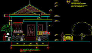 Bản vẽ thiết kế mẫu nhà cấp 4 diện tích 7 x 19m