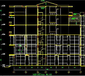 Bản vẽ thiết kế mẫu nhà phố 4 x 21m với kiến trúc 6 tầng