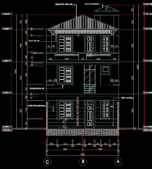 Bản vẽ thiết kế mẫu nhà phố 6x16m với kiến trúc 3 tầng