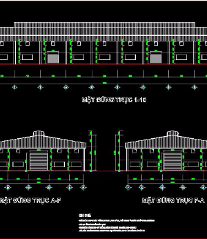 Bản vẽ thiết kế Mẫu Nhà xưởng công nghiệp Thạch Rau Câu - Long Hải