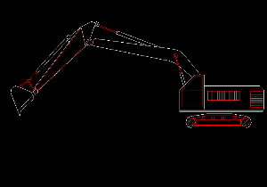 máy xúc gầu nghịch,thư viện hình vẽ,hình vẽ cad