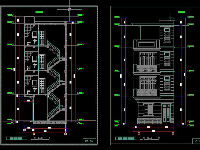 Bản vẽ thiết kế nhà 4 tầng kích thước 5.4m x 5.7m đầy đủ chi tiết