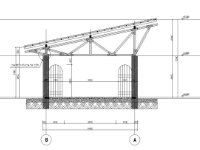 Bản vẽ thiết kế nhà chờ khu du lịch sinh thái 6.4x15.9m