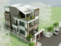 Bản vẽ thiết kế nhà phố 3 tầng diện tích 9x20m (có phối cảnh)